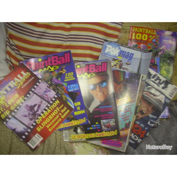 lot de revue sur le paintball /pok mag  et autre  9 kilos