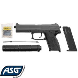 Pistolet airsoft MK23 Socom ASG - R&eacute;plique &agrave; ressort avec silencieux