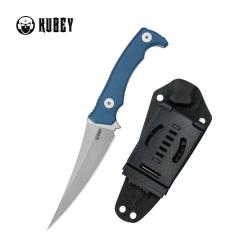 Couteau Kubey Sicarii Lame Acier 14C28N Manche Blue Micarta Etui Kydex KUB477C