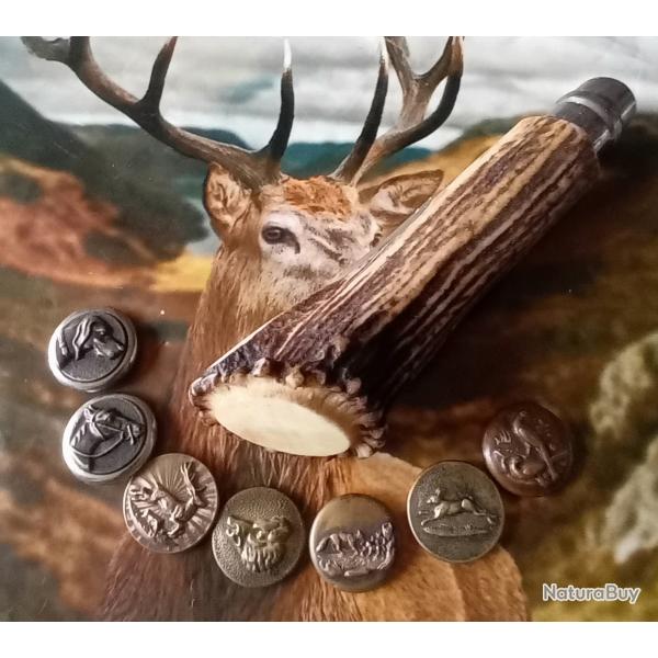 Couteau de poche Opinel 10 bois de cerf personnalisable