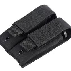Porte chargeur double tactique - Noir - Velcro - Pour arme de poing - Livraison gratuite
