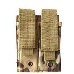Porte chargeur double tactique - Treillis - Velcro - Pour arme de poing - Livraison gratuite