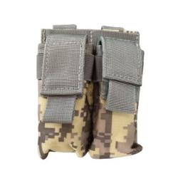 Porte chargeur double tactique - Pixel Gris - Velcro - Pour arme de poing - Livraison gratuite