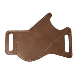 Pochette &eacute;tui simili cuir pour grand couteau pliant - Marron fonc&eacute; - Livraison gratuite