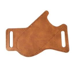 Pochette &eacute;tui simili cuir pour grand couteau pliant - Marron clair - Livraison gratuite