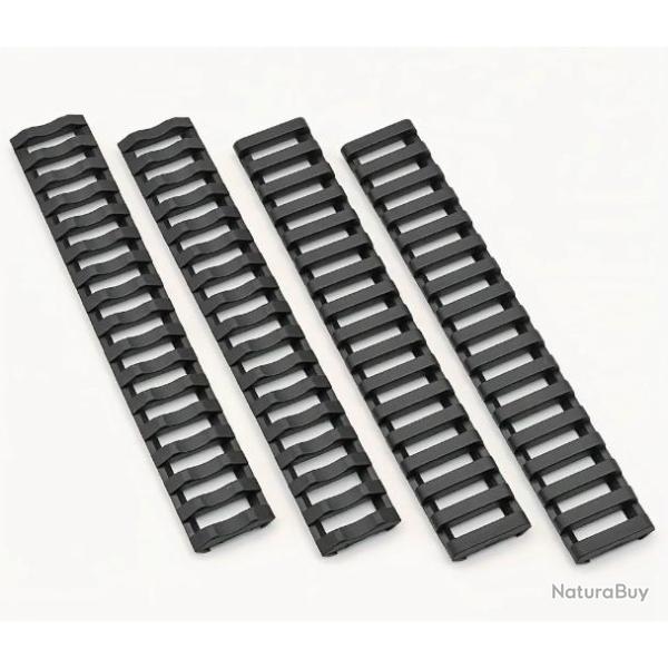 Lot de 4 Protections caoutchouc pour garde main/rail Picatinny - Noir - Livraison gratuite