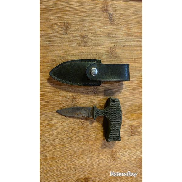 Rare couteau POUSH DAGGER marqu� RANGER'S SEKI JAPAN avec �tui cuir noir d'origine