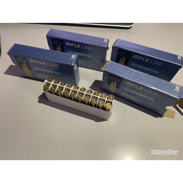 AV 4 boites de 20 douilles en 222 rem
