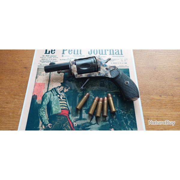 BEAU REVOLVER DE POCHE LERUITTE-SMEETS cal 8MM/92 LEBEL a SYSTEME PARTICULIER.