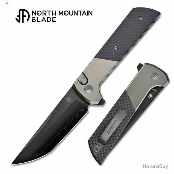 Couteau North Mountain Blade Chop 2 Lame Tanto Acier SLD-Magic Manche Grey Carbon Fiber