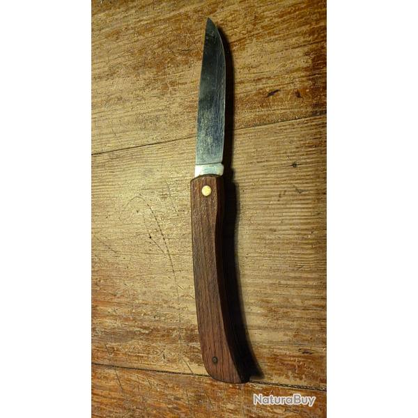 Couteau publicitaire Moteurs Beaudouin ressort tr�s ferme, lame inox poign�e bois - bel objet