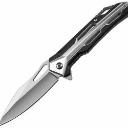 Couteau MTech A/O Lame Drop Point Acier 3Cr13MoV Manche Black Aluminum Linerlock MTA2051BK