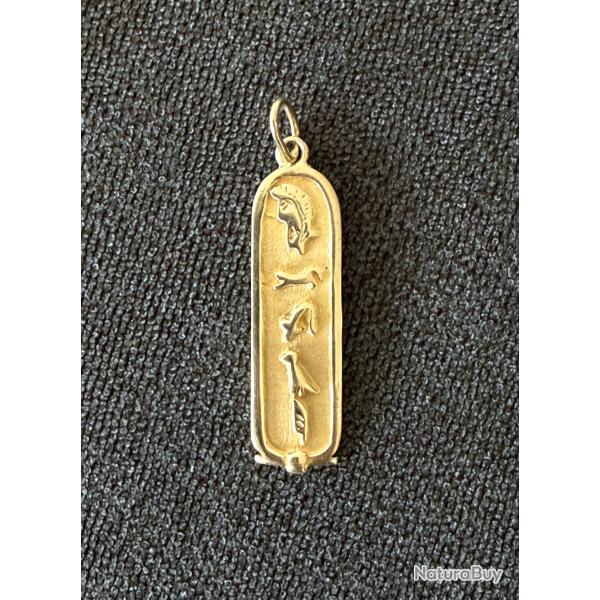 Pendentif - cartouche Egyptien or massif 14 carats - Hi�roglyphes - Pharaon - Sophie