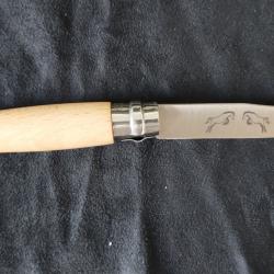 Opinel n&deg;8 personnalis&eacute; double face - Gravure laser chasse, p&ecirc;che, nature, animaux