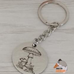 Porte-cl&eacute; Amanite des C&eacute;sars personnalis&eacute; - Gravure laser champignon rare
