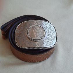 superbe boucle de ceinture mixte H/F grav&eacute;e en Argent Massif 925 :  2900�