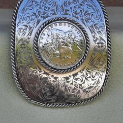 superbe boucle de ceinture mixte H/F grav&eacute;e en Argent Massif 925 :  2900�