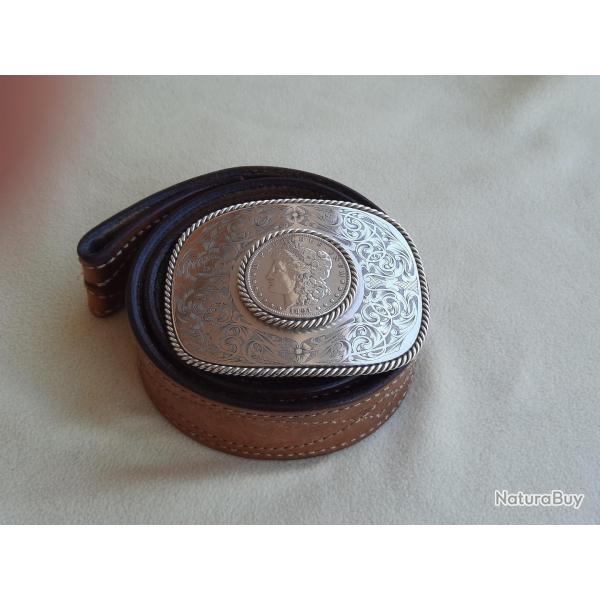 superbe boucle de ceinture mixte H/F grav�e en Argent Massif 925 :  2900�