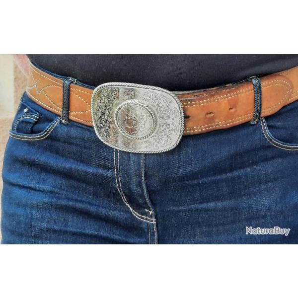 superbe boucle de ceinture mixte H/F grav�e en Argent Massif 925 :  2900�