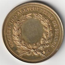 M&eacute;daille Argent Massif Dor&eacute; Soci&eacute;t&eacute; Des Agriculteurs De Franc Vendue Au Prix De l argent Vers 1880