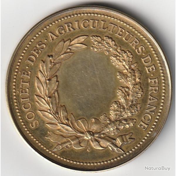 M�daille Argent Massif Dor� Soci�t� Des Agriculteurs De Franc Vendue Au Prix De l argent Vers 1880