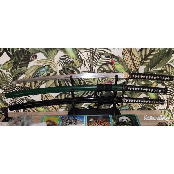 Katana forg� main - acier tri� & trempe � l'argile - haute performance de coupe