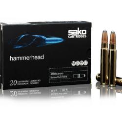 Cartouches SAKO 9.3X62 HAMMERHEAD BONDED SOFT POINT 286grs - 266D - Boite de 20 unit&eacute;s