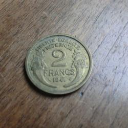 monnaie 2 francs morlon   1941