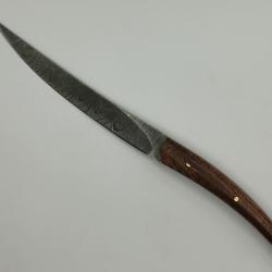 Couteau de Chasse en Damas Le Camarguais - Coutellerie Artisanale Hosteel - Couteau Collection Lame