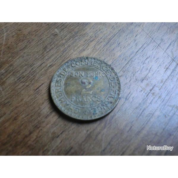monnaie 2 francs chambre du commerce  1925