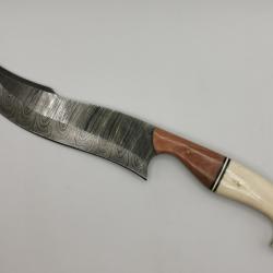 Couteau de Chasse en Damas Le Rustrel - Coutellerie Artisanale Hosteel - Couteau Collection Cadeau