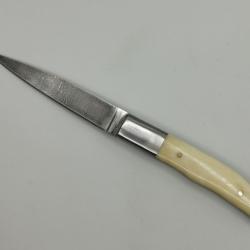 Couteau de Chasse en Damas Le Sable d'Or - Coutellerie Artisanale Hosteel - Couteau Collection Rare