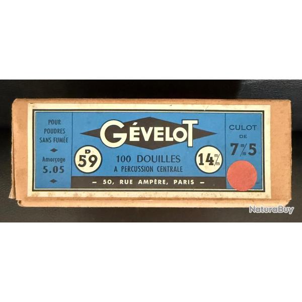 Bo�te de 100 douilles carton neuves GEVELOT calibre 14 mm.