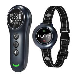 Collier Dressage Chien 2-en-1 T&eacute;l&eacute;commande Anti-Aboiement Automatique IP67 Rechargeable 3 Modes R&eacute;gl