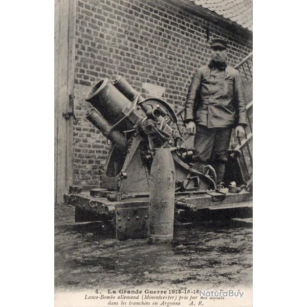 CPA - La Grande  Guerre 1914 -15-16 visa Paris 4 Lance-Bombe  Allemand - N�7148