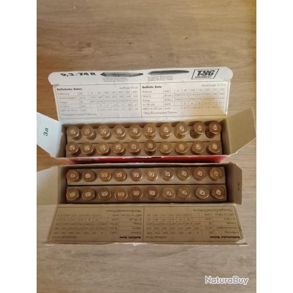 9.3x74R     2 bo�tes de 20 douilles soit 40 �tuis