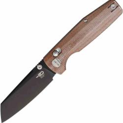 Couteau Bestech Slasher Lame Sheepsfoot Acier D2 Manche Natural Micarta Bar Lock BTKG43E