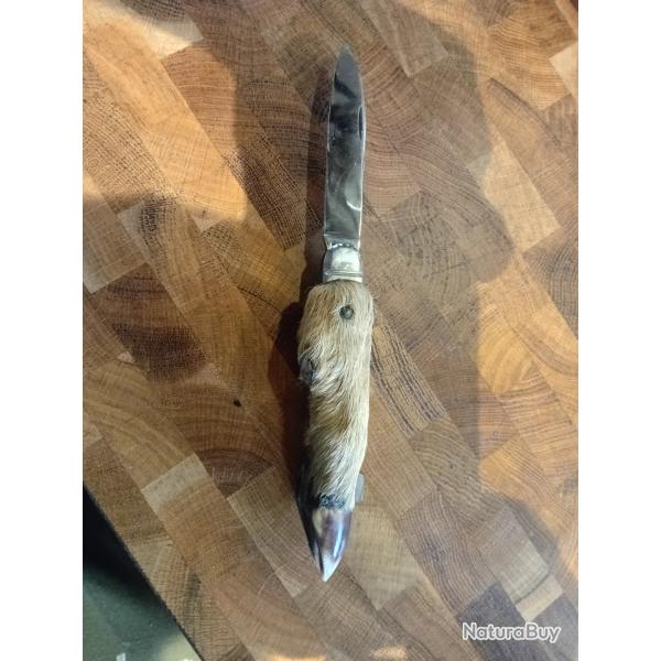 Couteau pliant patte de chevreuil