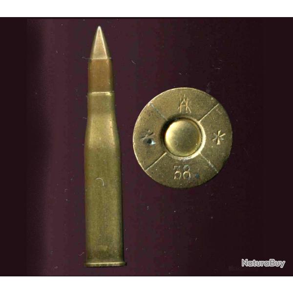 8 x 56 R Mannlicher Hongrois de tir r�duit - RARE balle "� d�crochement" - marquage : HA/*/38/*/