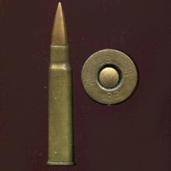 7.92  x 57 R Schwarzlose Hollande - marquage p&eacute;riode guerre 39-45 - RARE balle cuivre pointue