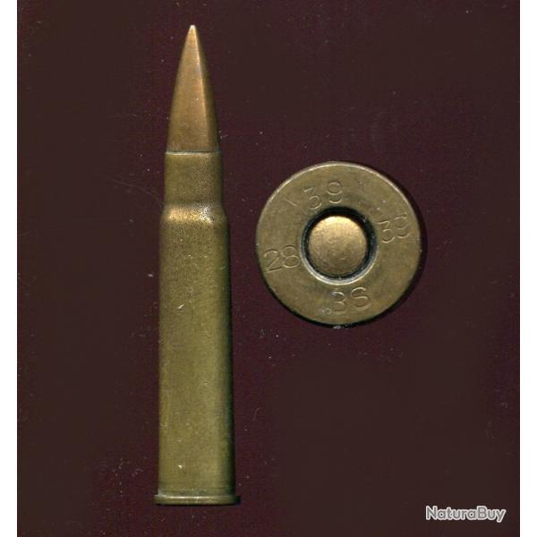 7.92  x 57 R Schwarzlose Hollande - marquage p�riode guerre 39-45 - RARE balle cuivre pointue