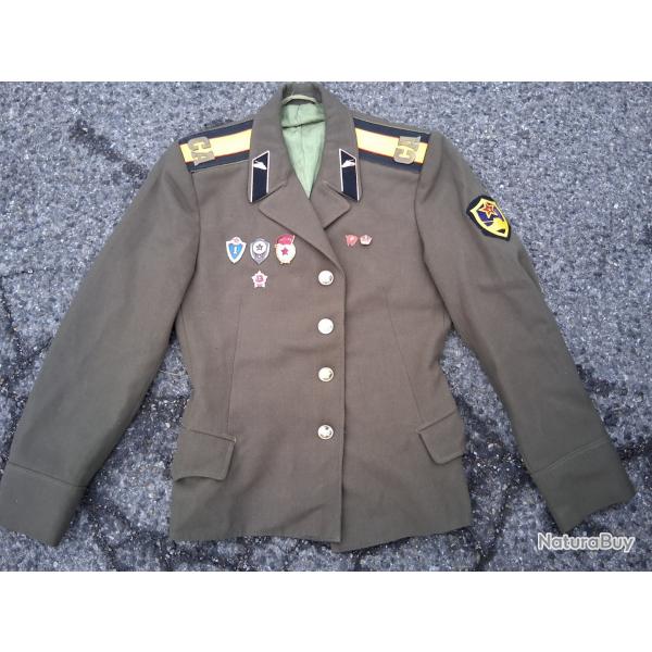 AUTHENTIQUE UNIFORME VESTE ET CHEMISE ADJUDANT DIVISION DES BLIND�ES ARM�E SOVI�TIQUE URSS CCCP