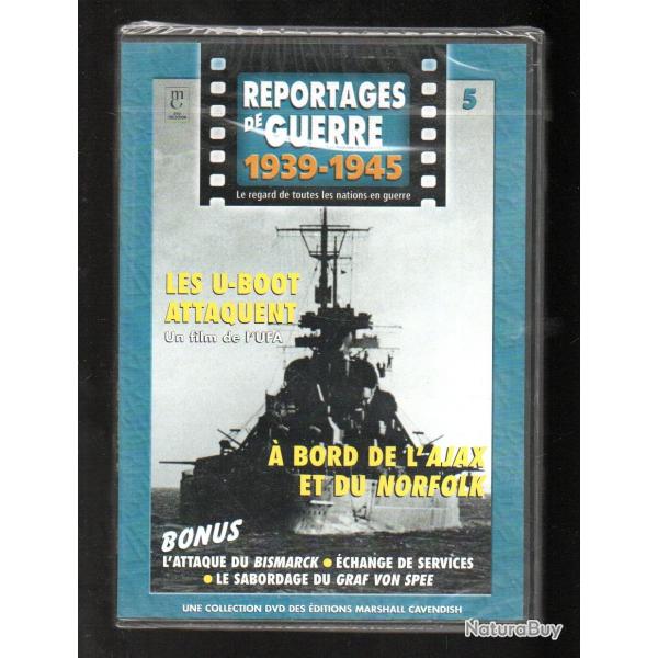 reportages de guerre 1939-1945 les u-boote attaquent et � bord de l'ajax et du norfolk dvd guerre