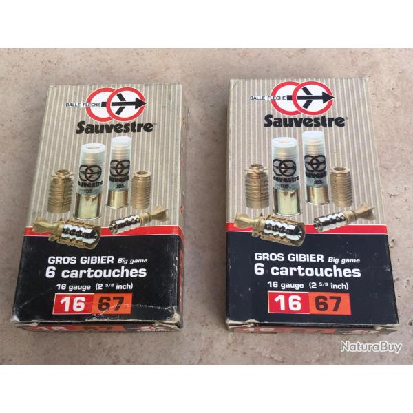 Cartouches Sauvestre � balle grand gibier - Cal. 16/67