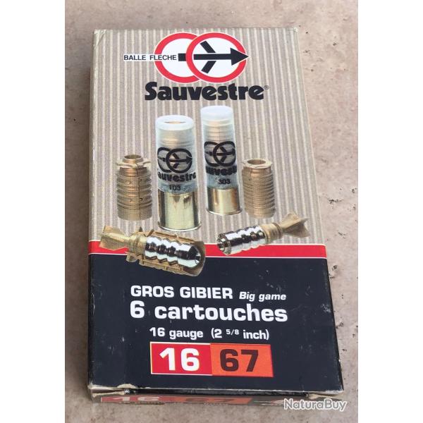 Cartouches Sauvestre � balle grand gibier - Cal. 16/67