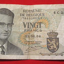 billet de 20 francs Belgie du 15-06-1964  tb