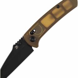 Couteau Kansept Main Street Lame Wharncliffe Acier CPM S35VN Manche Amber Ultem Crossbar K1015V4