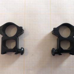 Colliers de montage lunette picatinny en aluminium, diam&egrave;tre: 25.4mm