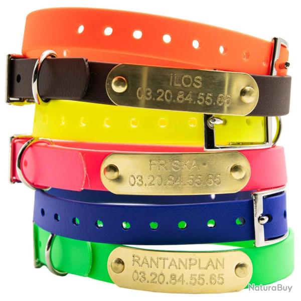 Colliers � graver sur plaque BETA petit chien et chiot 6 couleurs Jaune fluo