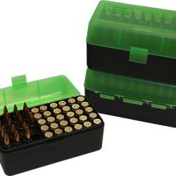 Boite de rangement MTM - RS-50 Boite 50 RD 223 204 Ruger 6x47 VERT TRANSPARENT